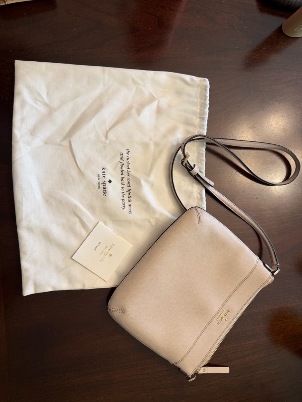 kate spade Pebbled Leather Crossbody in Soft Blush